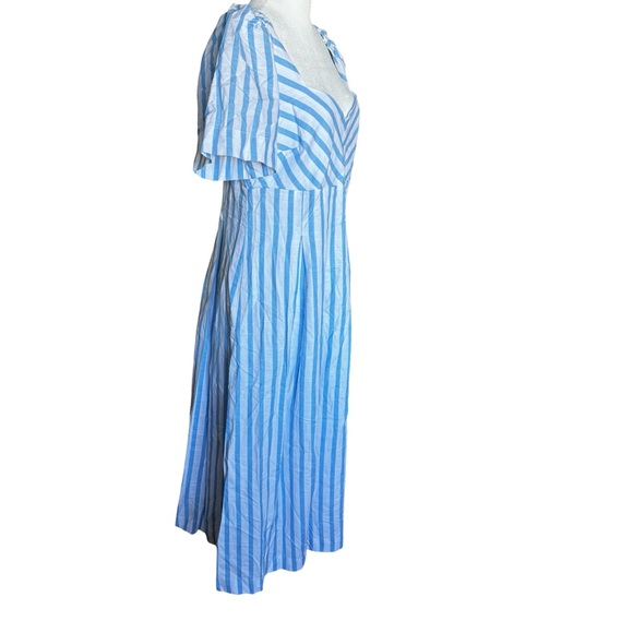 Blue Striped Midi Dress- Sz 8 - Picture 7 of 16